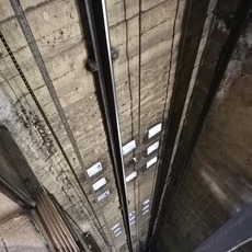 Pink and blue clouds at sunset. 